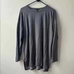 Eileen Fisher Gray Crew Neck Sweater Relaxed Fit